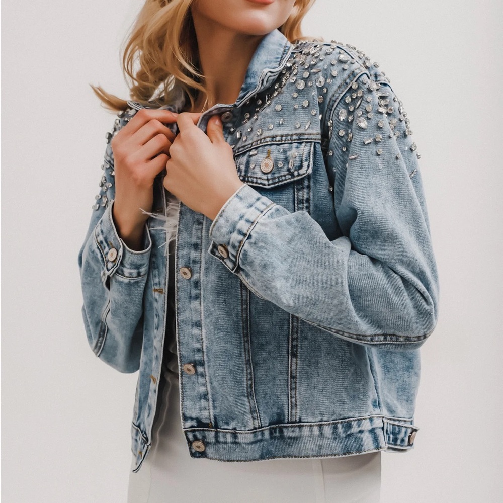Rhinestone Studded Jacket for Women